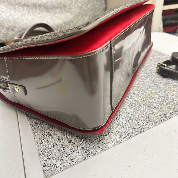 Alberta diCanio Animal Print Gray Large Italian Leather Satchel Handbag NEW - Picture 6 of 11